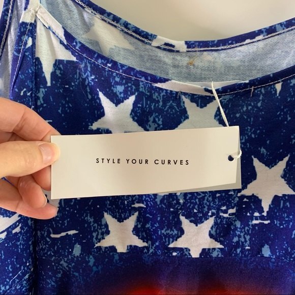 ROSEGAL American Flag Sleeveless High Low Tank Top Size 5X - Picture 9 of 11